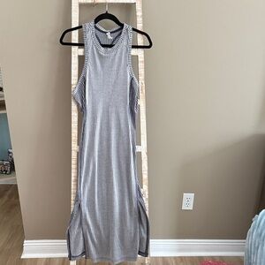 Anthropologie Daily Practice Striped Black and White Sleeveless Dress